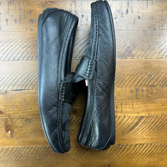 Coach Liam Driver Loafers Black Signature Jacquard Logo Print Coach Slide Sz 8.5 - Picture 6 of 16